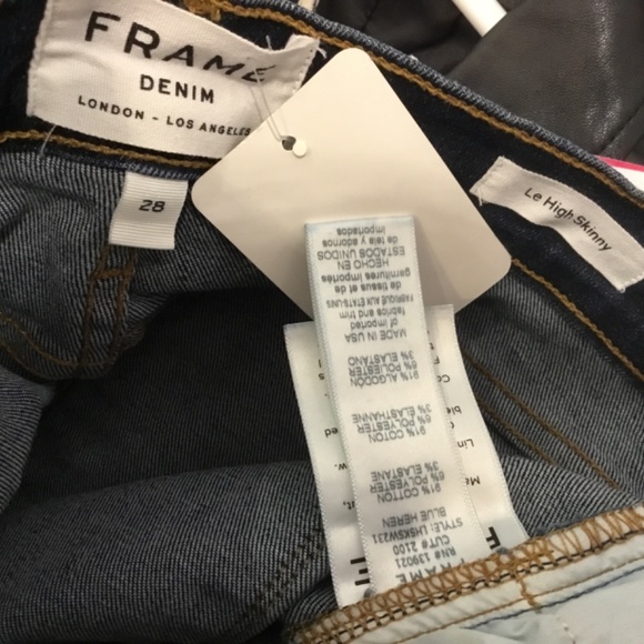 FRAME LE HIGH SKINNY JEANS 28 EXCELLENT USED CONDITION - Picture 7 of 7